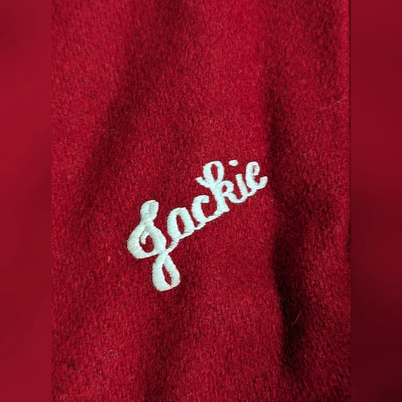 Vintage Cheerleader Varsity Wool Jacket - Red - Picture 4 of 16
